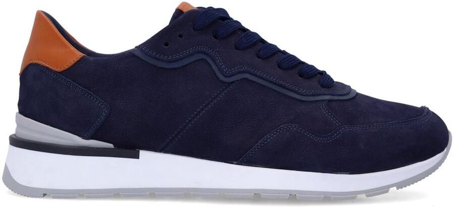 No Stress Heren Donkerblauwe nubuck sneakers
