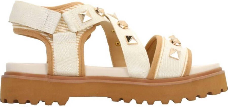 Noa Harmon Studded Flat Sandals Beige Dames