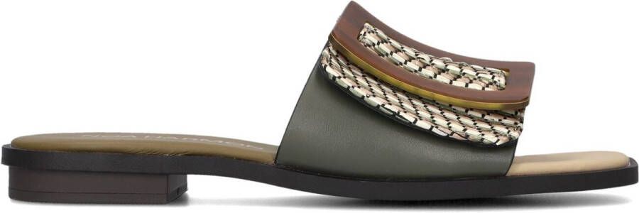 NOA HARMON Slippers Dames 9735 Maat: 40 Materiaal: Papierstro Kleur: Groen