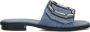 NOA HARMON Slippers Dames 9736 Maat: 39 Materiaal: Leer Kleur: Blauw - Thumbnail 2