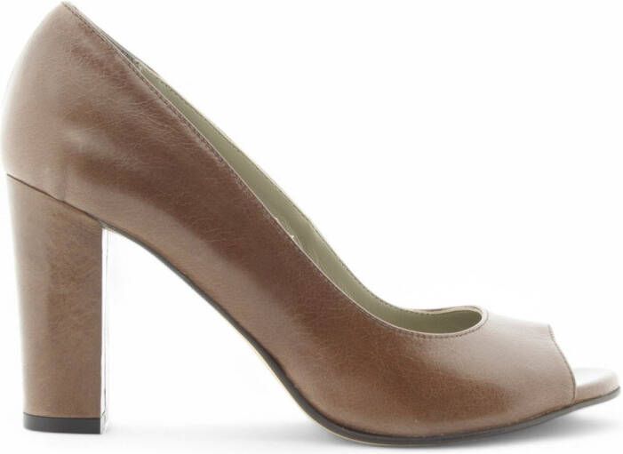 Noë Shoes Nicoline Peeptoe Mid Brown