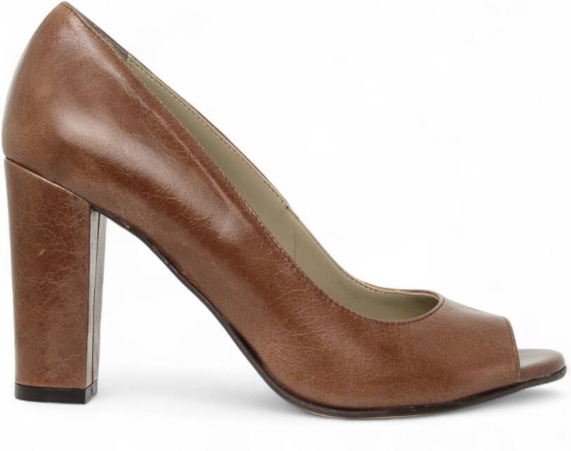 Noë Shoes Nicoline Peeptoe Mid Brown