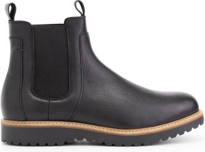 NoGRZ A.Palldio Chelsea boots heren Wol gevoerde enkelaarzen Zwart Leer
