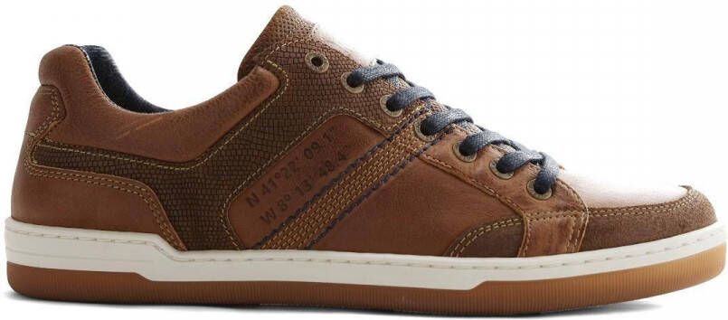 NoGRZ C.Campbell Leren heren sneakers Cognac - Schoenen.nl