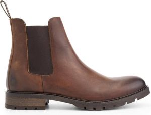 NoGRZ G.Guarini Chelsea boots heren Gevoerde enkelaarzen Cognac Bruin Leer