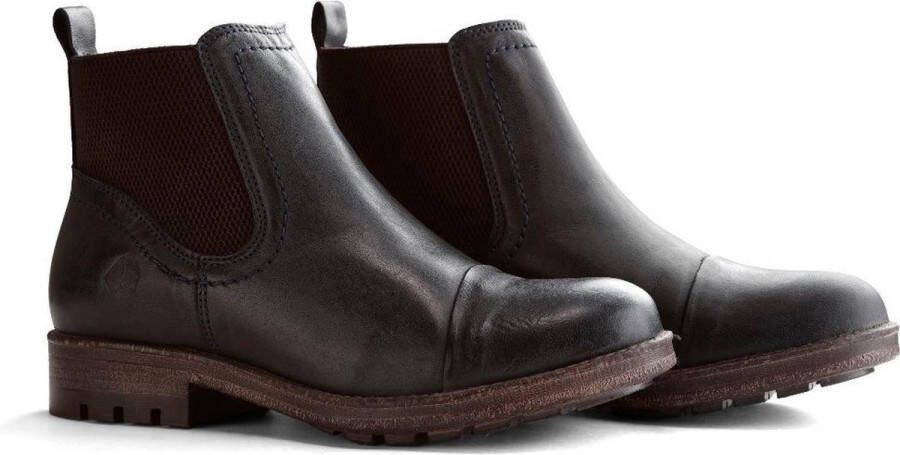 NoGRZ J.Webb Dames Leren enkellaars Winter Chelsea boots Wol gevoerd Zwart