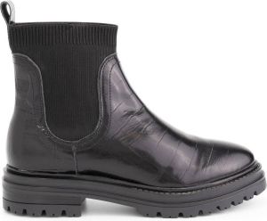 NoGRZ M.Colter leren Chelsea boots Dames gevoerde enkelaarzen Zwart Leer