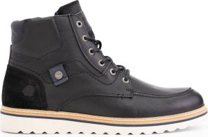 NoGRZ R.Bofill hoge leren herensneakers gevoerde veterschoenen Zwart Leer