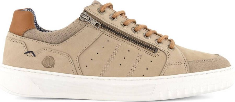 NoGRZ W.Tubby Leren Herensneakers Veterschoenen Beige Leer - Schoenen.nl