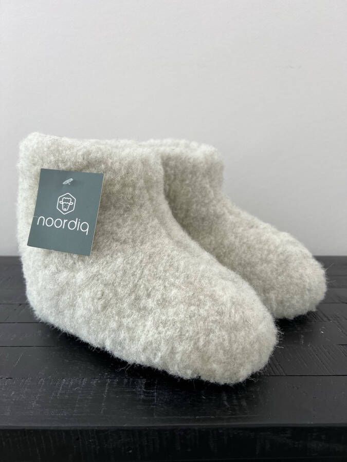 Noordiq Merino Wollen Kindersloffen Lichtgrijs