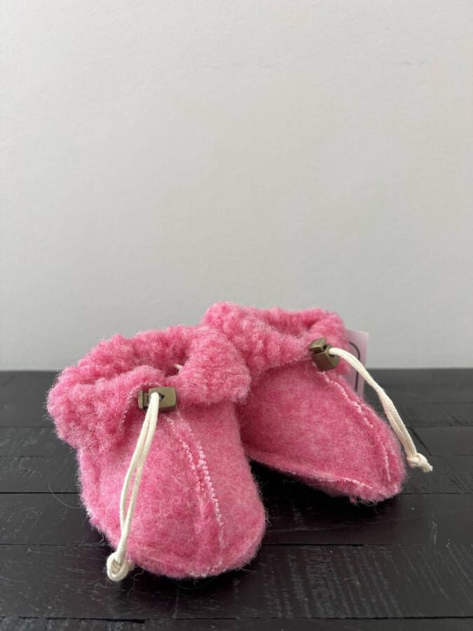 Noordiq Merino Wollen Babysloffen Roze Maat M