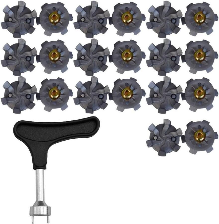 Nordivar Golf schoen spikes set met 20 stuks noppen en spikessleutel Vervangbare anti-slip spikes voor golfschoenen