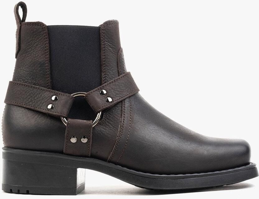 Nordland harley ankle boots heren donkerbruin gewaxed leer