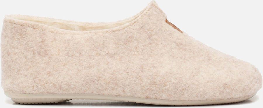 Nortenas Pantoffels beige Imitatiebont 270256 Dames