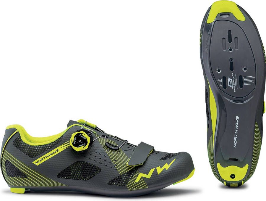 Northwave Storm 2 Fietsschoenen Mannen donker grijs geel