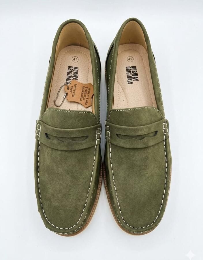 Norway originals Heren Penny Loafers Comfortabele Casual Schoenen Lichtgewicht & Ademend - Foto 2