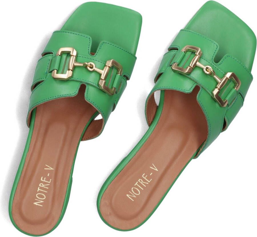 Chain Detail 06 6403 Slippers Dames Groen - Foto 2