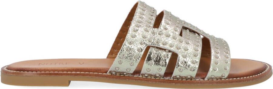 Notre-v Gouden Metallic Cut Out Slipper Gray Dames - Foto 4