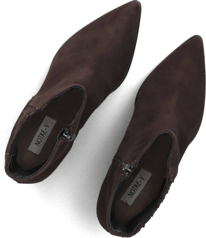 Notre-V 15225 Enkellaarsjes Enkelboots met rits Dames Bruin