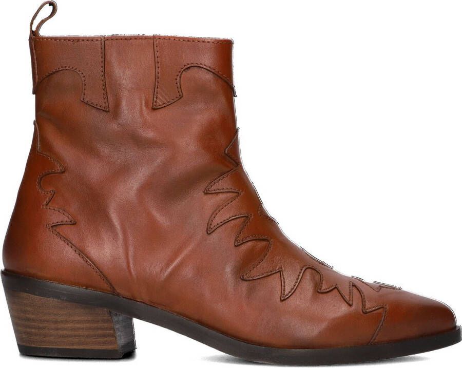 Notre-V 18060 Enkellaarsjes Enkelboots met rits Dames Cognac - Foto 3