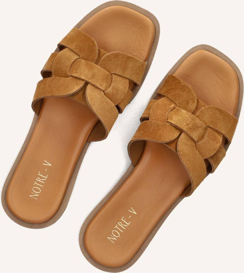 Notre-v Bruine Slippers met Vierkante Neus - Foto 2