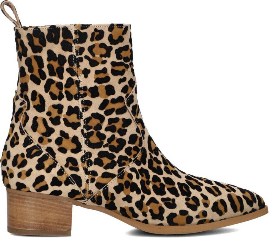 Notre-V 3231 Enkellaarsjes Enkelboots met rits Dames Beige