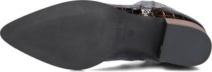 Notre-V 3231 Enkellaarsjes Enkelboots met rits Dames Bruin