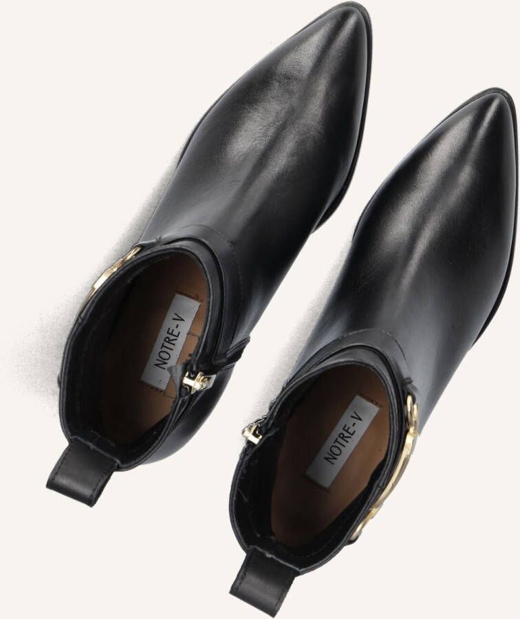 Notre-V 3254 Enkellaarsjes Enkelboots met rits Dames Zwart