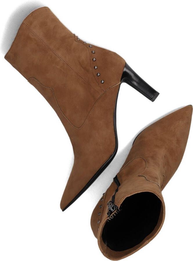 Notre-V 38259 Enkellaarsjes Enkelboots met rits Dames Cognac