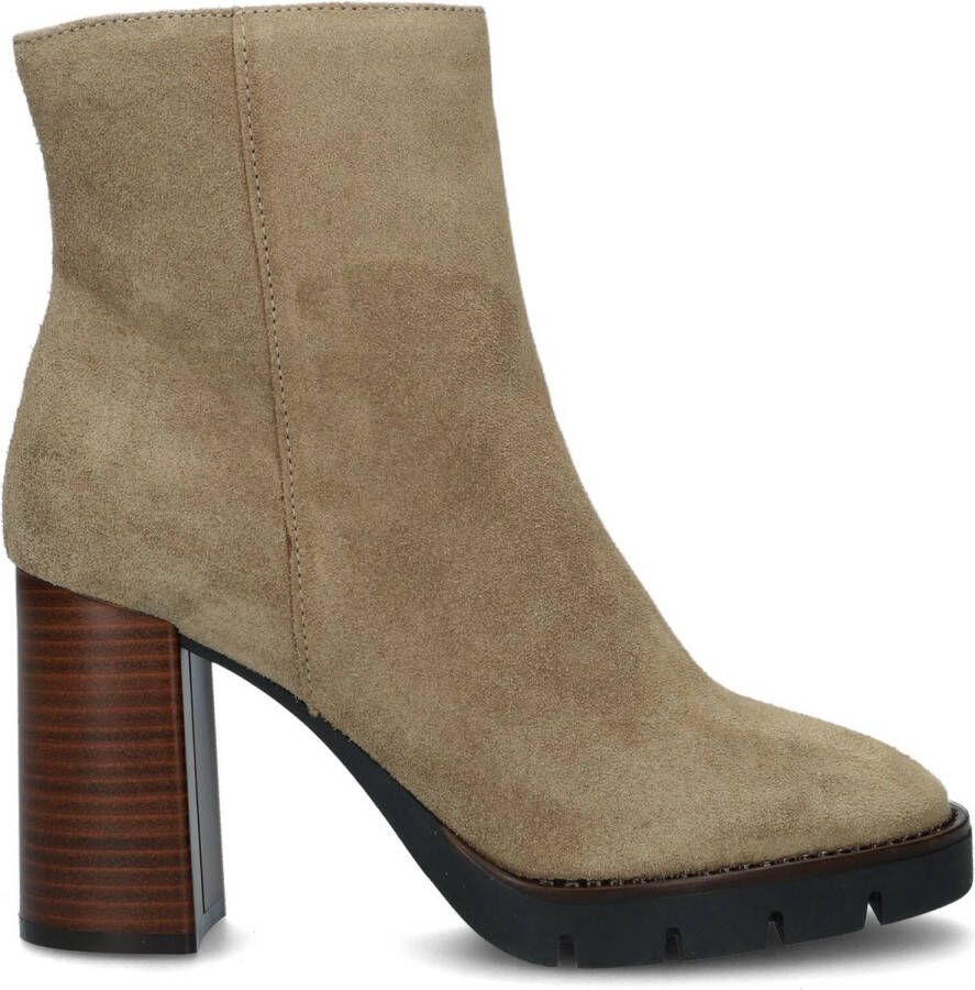 Notre-V 50183 Enkellaarsjes Enkelboots met rits Dames Beige