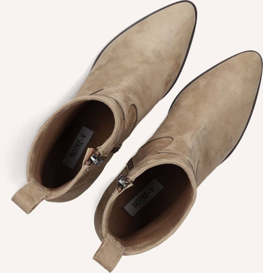 Notre-V 63231 Enkellaarsjes Enkelboots met rits Dames Beige