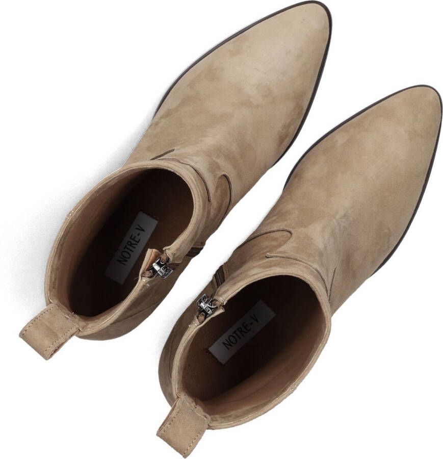 Notre-V 63231 Enkellaarsjes Enkelboots met rits Dames Beige