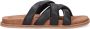 Notre-v Zwarte Gevlochten Leren Slippers Black Dames - Thumbnail 2