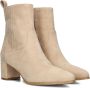Notre-V 8543 Enkellaarsjes Enkelboots met rits Dames Beige - Thumbnail 8