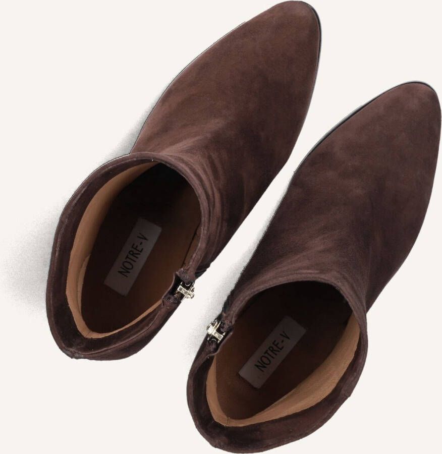 Notre-V 97436 Enkellaarsjes Enkelboots met rits Dames Bruin
