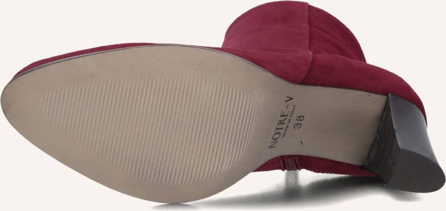 Notre-V 97436 Enkellaarsjes Enkelboots met rits Dames Rood