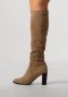 Notre-v Taupe Leren Hoge Laarzen voor Dames Beige Dames - Thumbnail 9