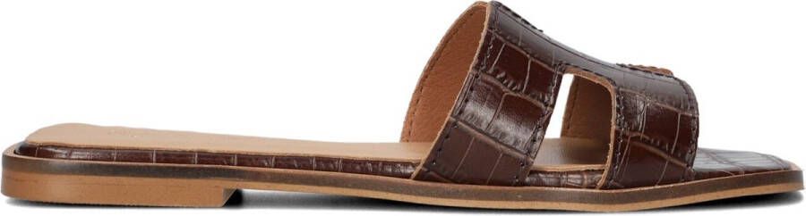 Notre-v Bruine leren slippers met vierkante neus - Foto 2