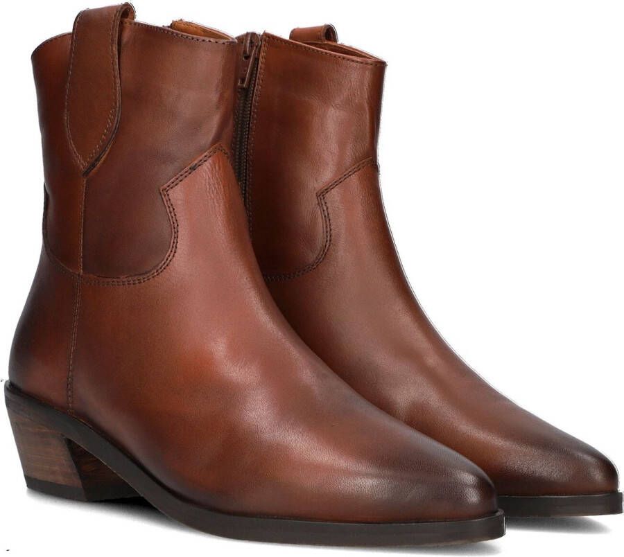 Notre-V Fru110 Enkellaarsjes Enkelboots met rits Dames Cognac - Foto 2