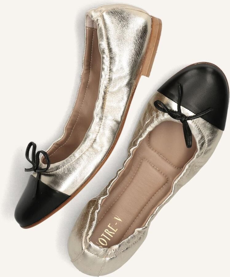 Notre-V 08-323 Ballerina's Ballarina Schoenen Instappers Dames Goud - Foto 3