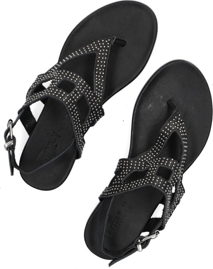Notre-v Zwarte Leren Sandalen met Studs Black Dames - Foto 4