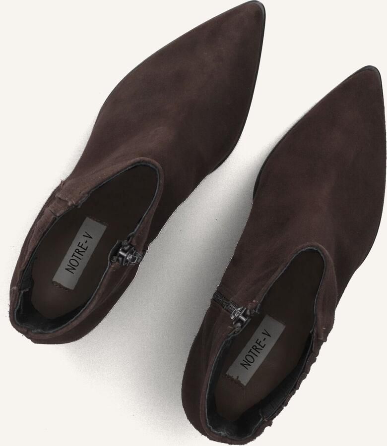 Notre-V 15225 Enkellaarsjes Enkelboots met rits Dames Bruin - Foto 4