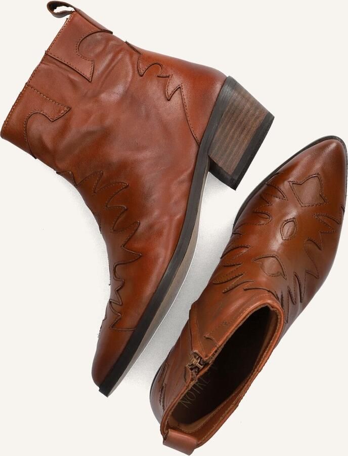 Notre-V 18060 Enkellaarsjes Enkelboots met rits Dames Cognac - Foto 4