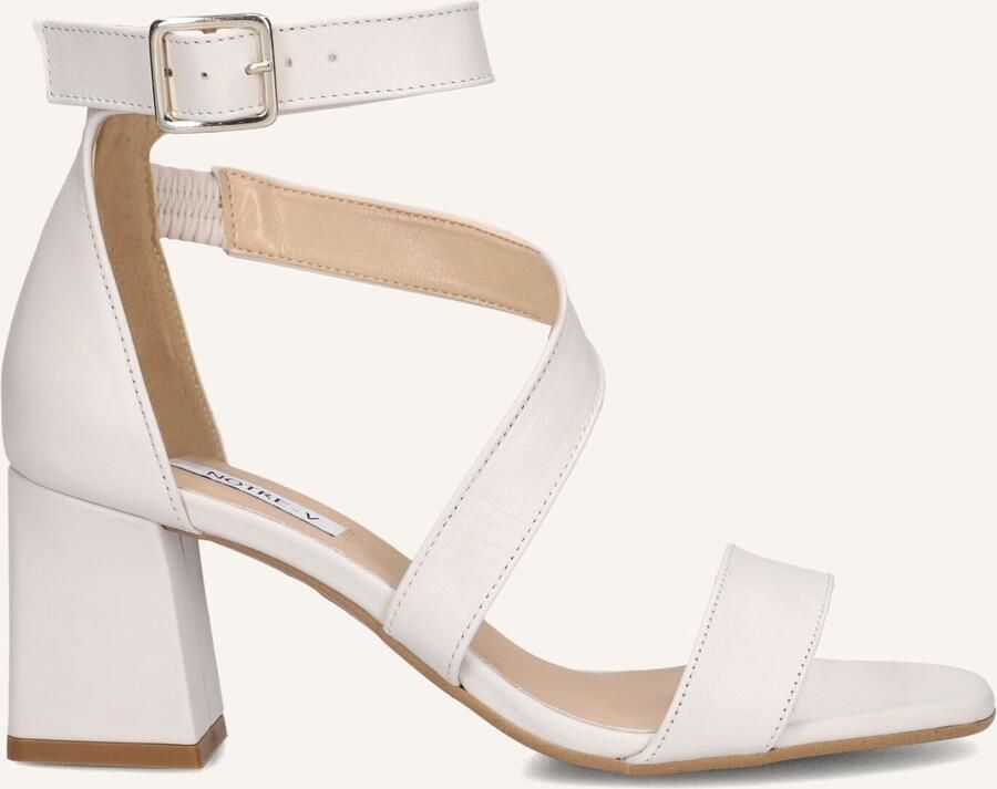 Notre-V Dames Sandalen met hak 19036 Beige Blokhak