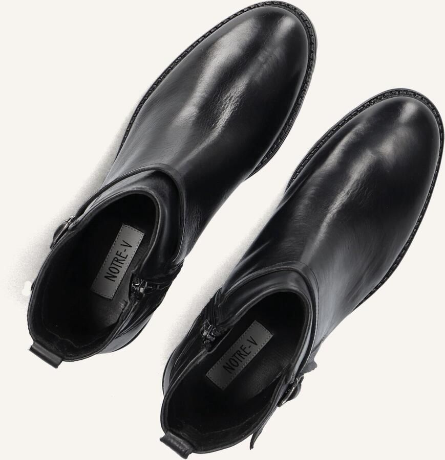 Notre-v Zwarte enkellaarsjes met rits - Foto 3