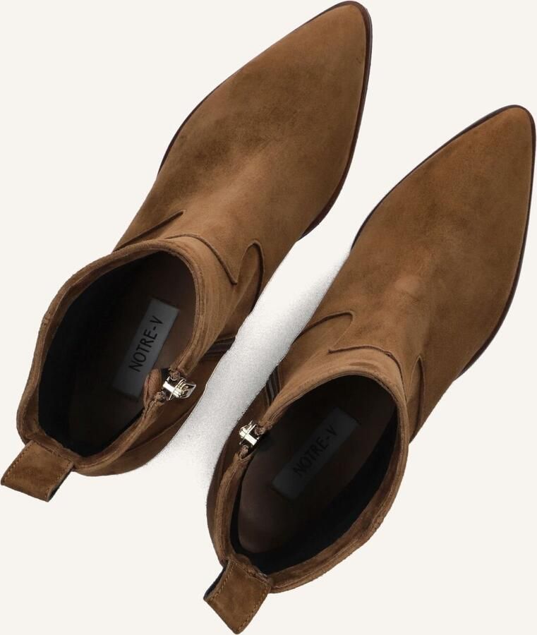 Notre-V 3221 Enkellaarsjes Enkelboots met rits Dames Cognac - Foto 3