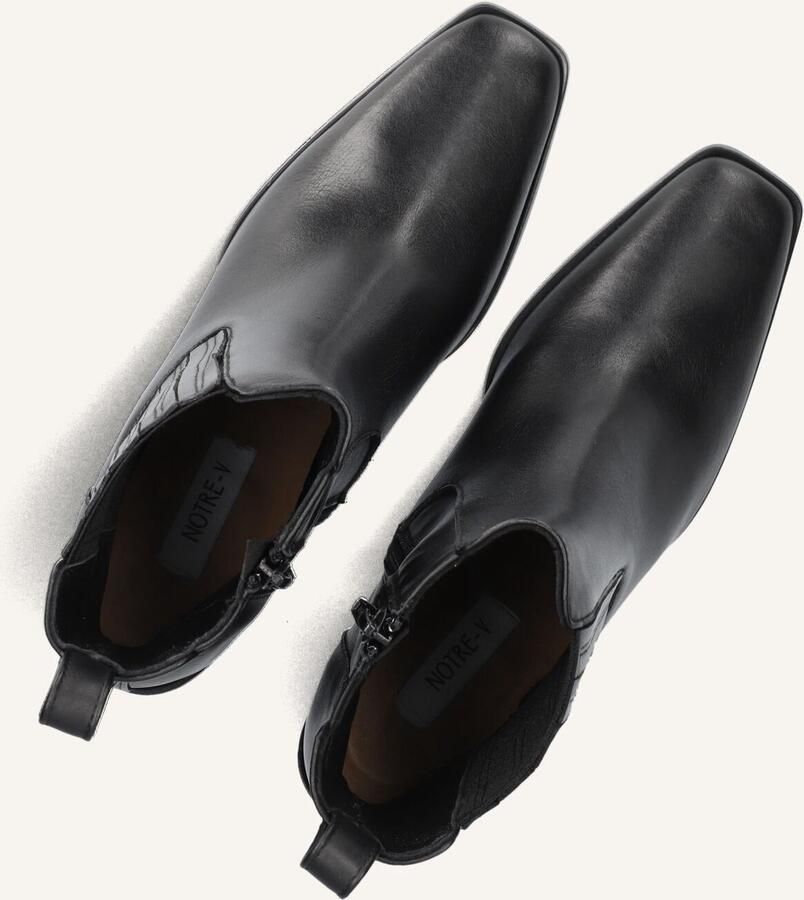 Notre-V 33028 Enkellaarsjes Enkelboots met rits Dames Zwart - Foto 3
