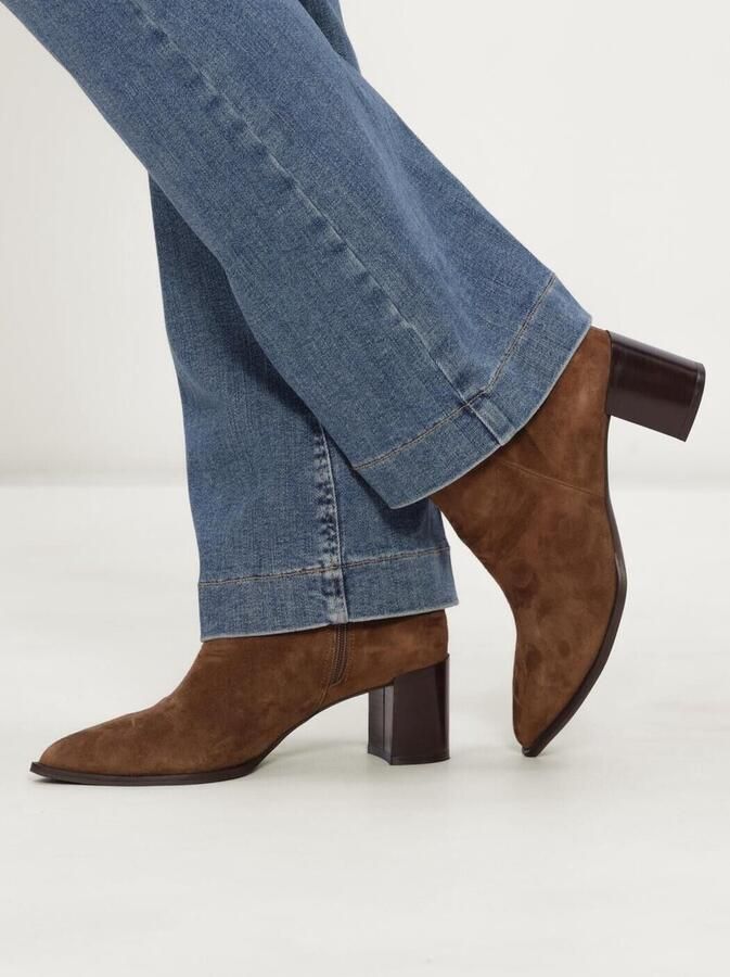 Notre-V 35239 Enkellaarsjes Enkelboots met rits Dames Bruin - Foto 3