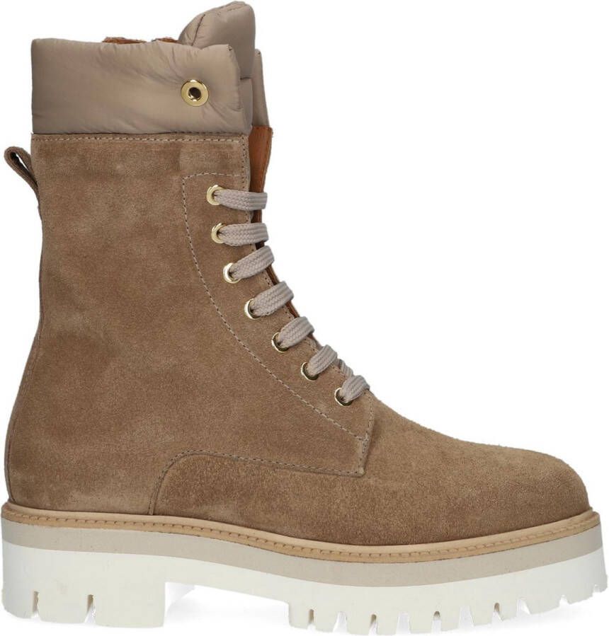 Notre-V Notre V 41405 Veterboots Laarzen Met Veters Dames Taupe - Foto 3