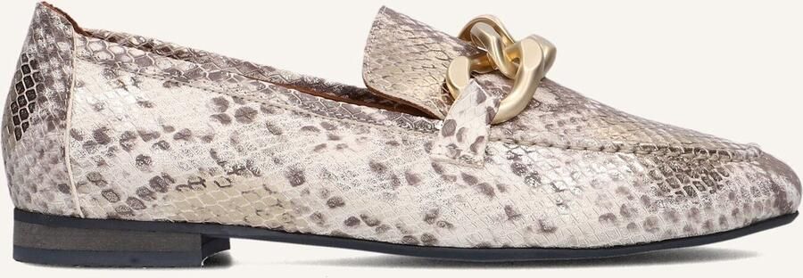 Notre-v Beige Leren Loafers met Slangenprint - Foto 3
